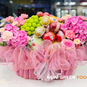 Giỏ trái cây kèm hoa tươi NG212