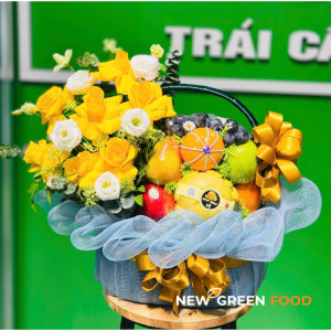 Giỏ trái cây kèm hoa tươi NG216