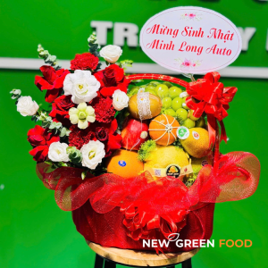 Giỏ trái cây kèm hoa tươi NG206