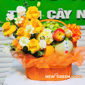 Giỏ trái cây kèm hoa tươi NG208