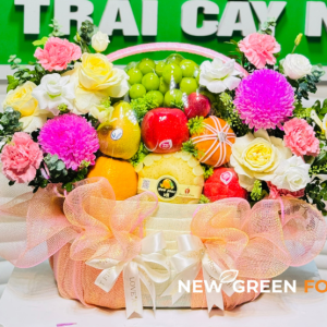 Giỏ trái cây kèm hoa tươi NG210