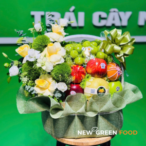 Giỏ trái cây kèm hoa tươi NG215