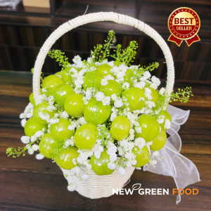 Giỏ nho sữa kèm hoa tươi NG501